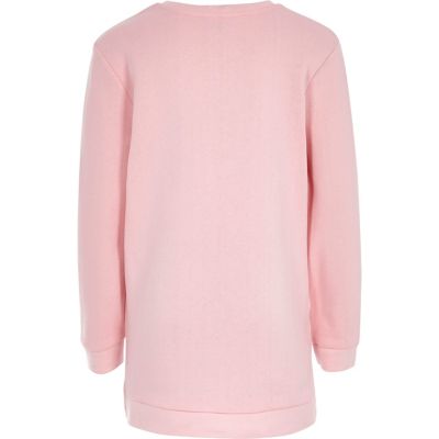 Girls pink Fifth Avenue longline sweatshirt